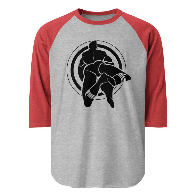 Bullseye (Raglan) - Heather Grey/Heather Red