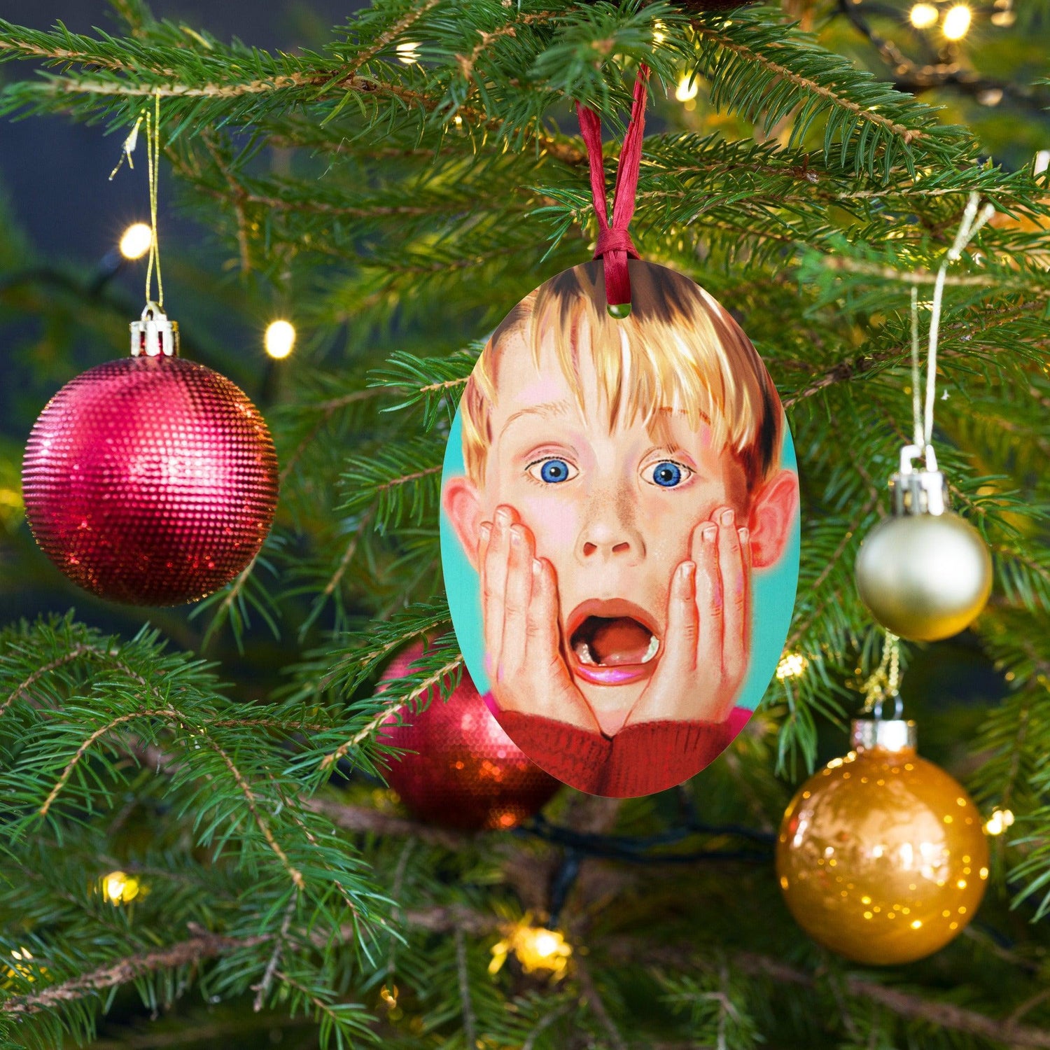 Alone Again (Ornament/Fridge Magnet)-Wood Ornament-Swish Embassy