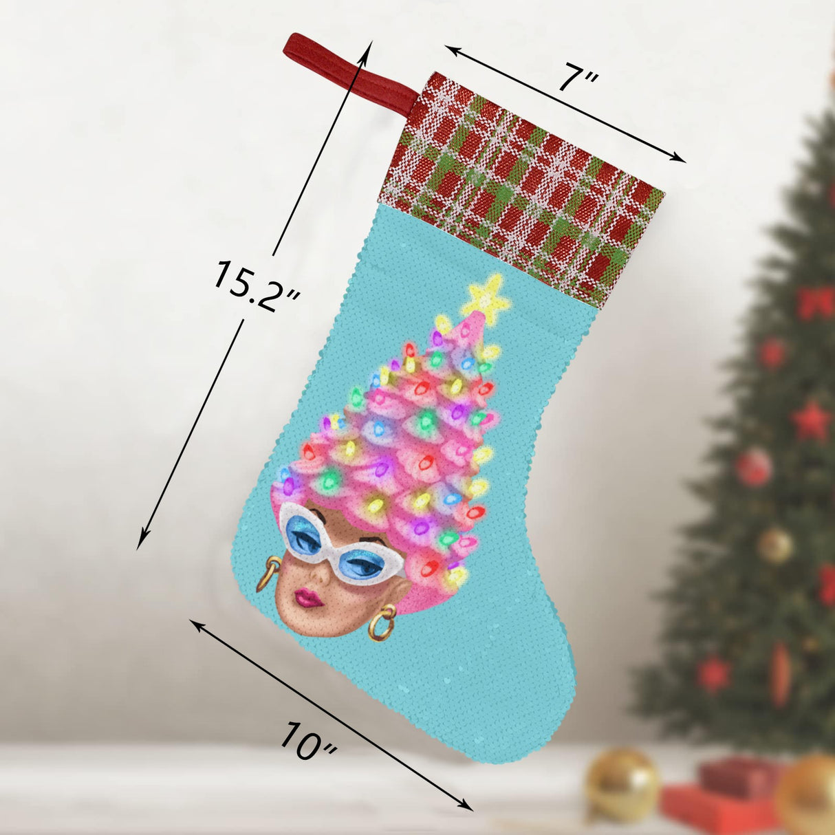 BarbenTree (Sequin Christmas Stocking)-Christmas Stockings-Swish Embassy