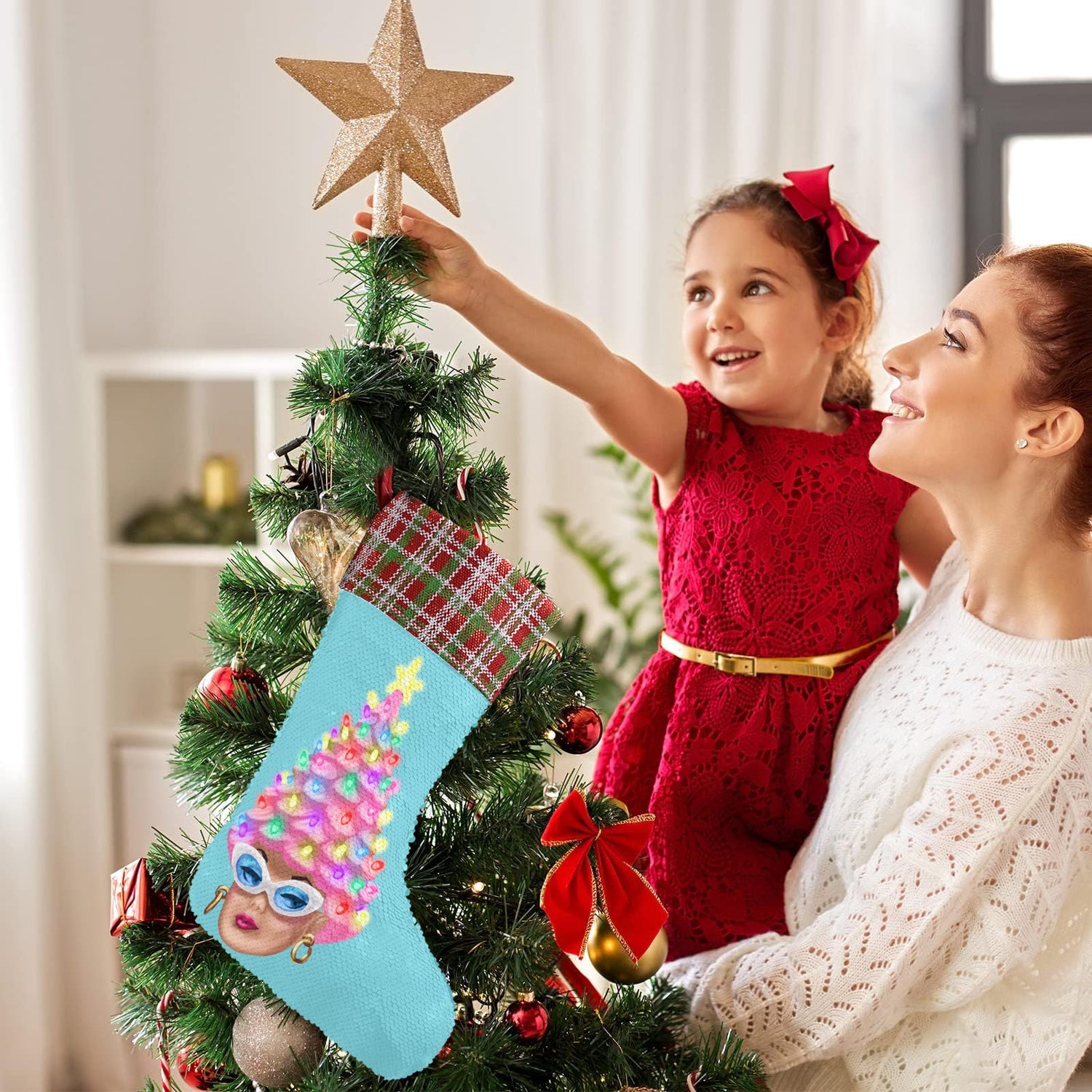 BarbenTree (Sequin Christmas Stocking)-Christmas Stockings-Swish Embassy