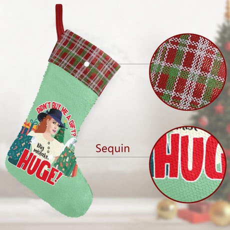Big Mistake Xmas (Sequin Christmas Stocking)-Christmas Stockings-Swish Embassy