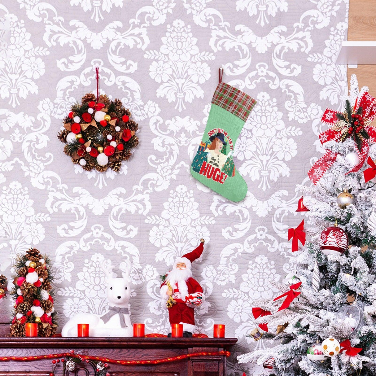 Big Mistake Xmas (Sequin Christmas Stocking)-Christmas Stockings-Swish Embassy