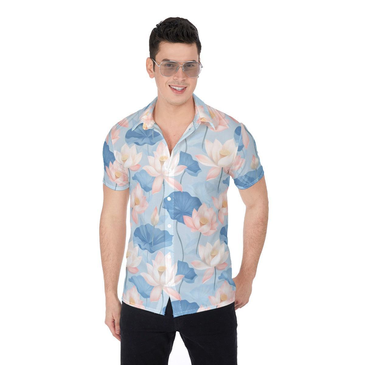 Blue Lotus (Button Shirt)-Button Shirt-Swish Embassy