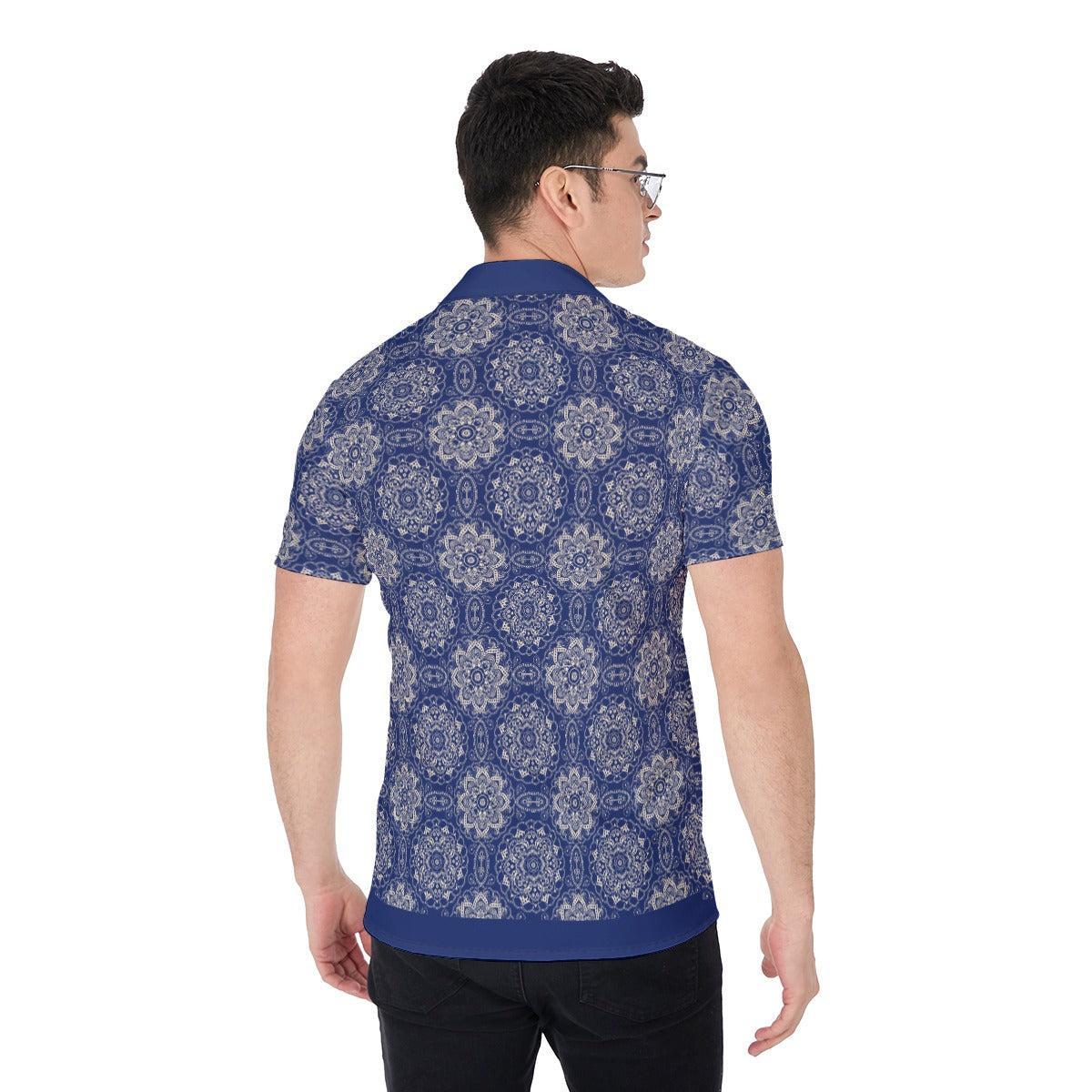 Blue Mendala (Button Shirt)-Button Shirt-Swish Embassy