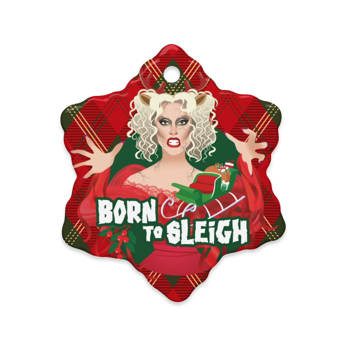 Born to Sleigh (Ceramic ornament)-Swish Embassy