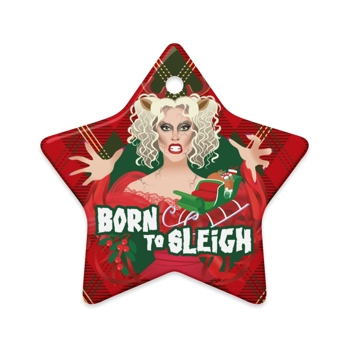 Born to Sleigh (Ceramic ornament)-Swish Embassy