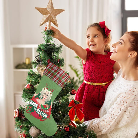 Born to Sleigh (Sequin Christmas Stocking)-Christmas Stockings-Swish Embassy