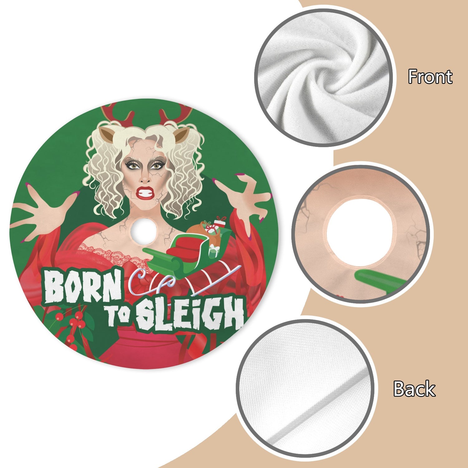 Born to Sleigh (Tree Skirt)-Tree Skirts-Swish Embassy