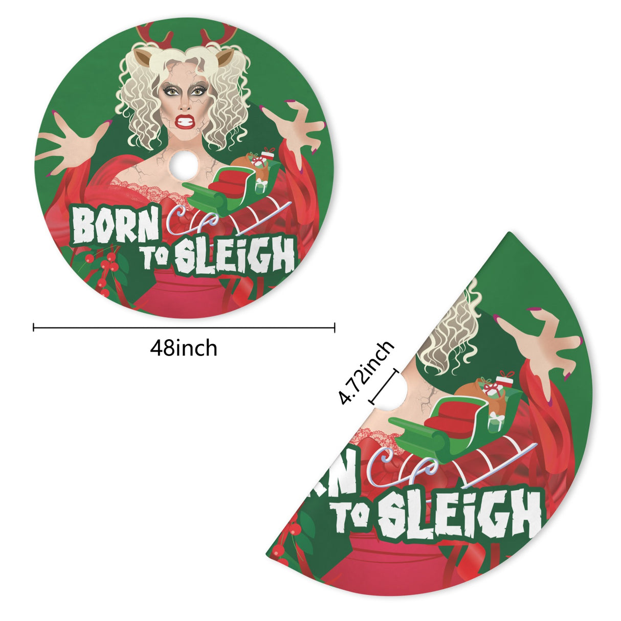Born to Sleigh (Tree Skirt)-Tree Skirts-Swish Embassy