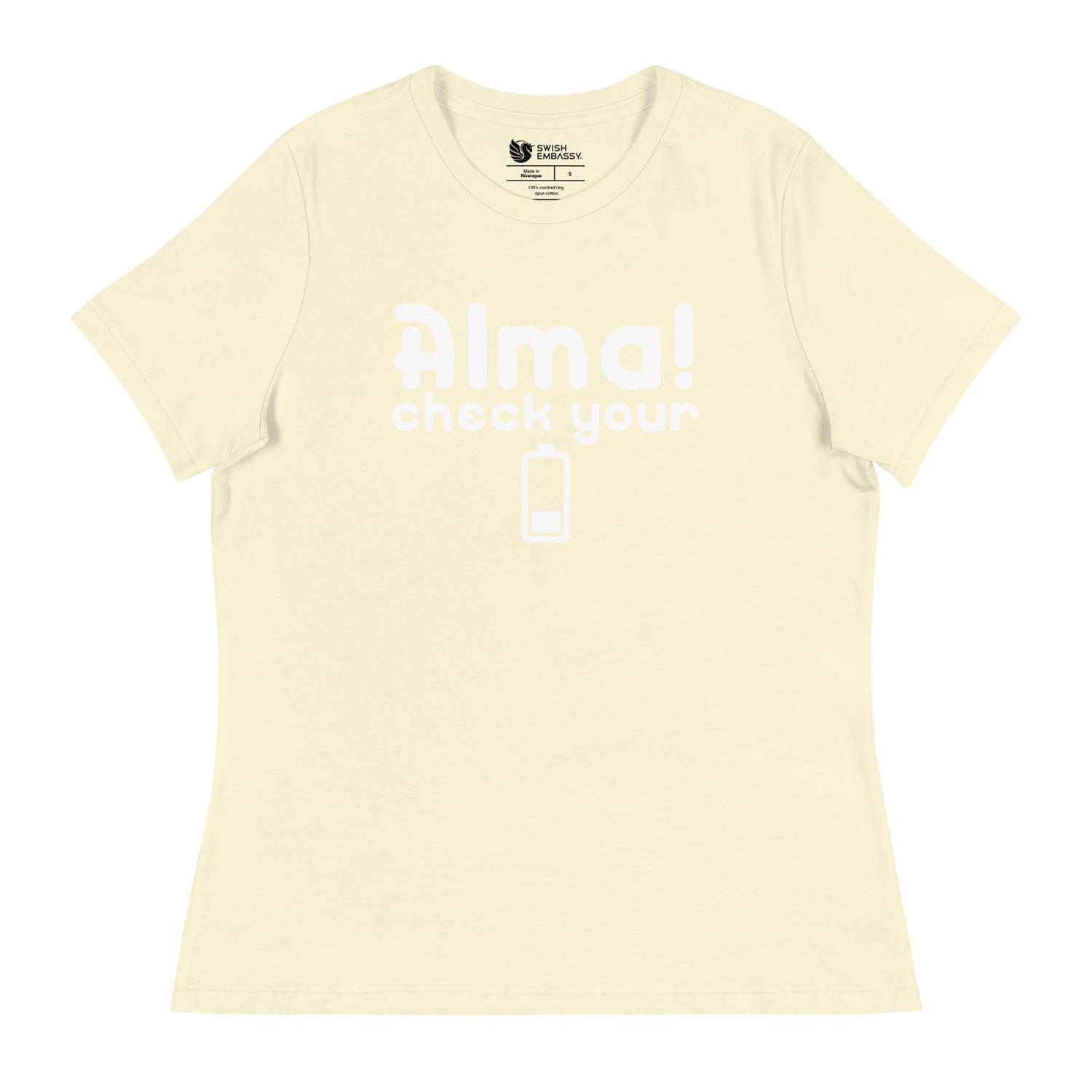 Check Your Battery (Women's Relaxed T-Shirt)-Women's T-Shirts-Swish Embassy