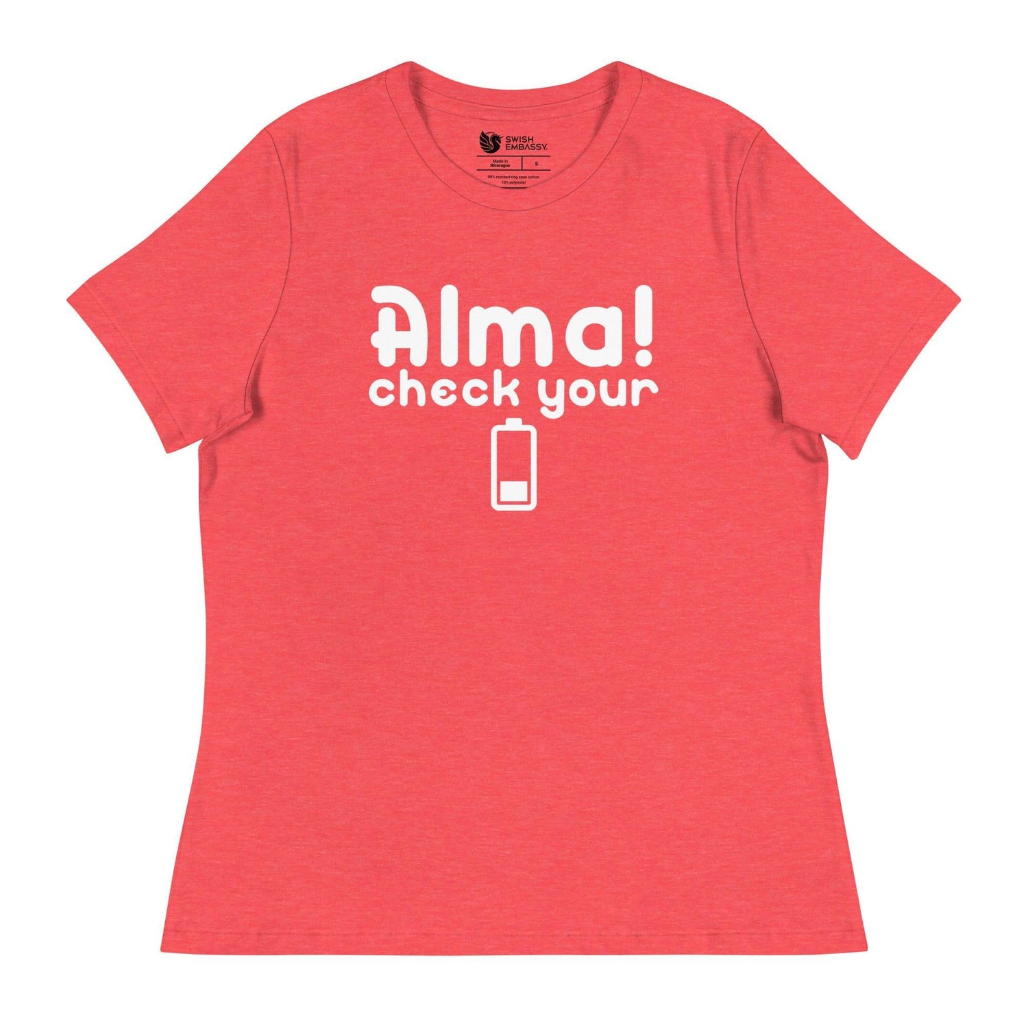 Check Your Battery (Women's Relaxed T-Shirt)-Women's T-Shirts-Swish Embassy