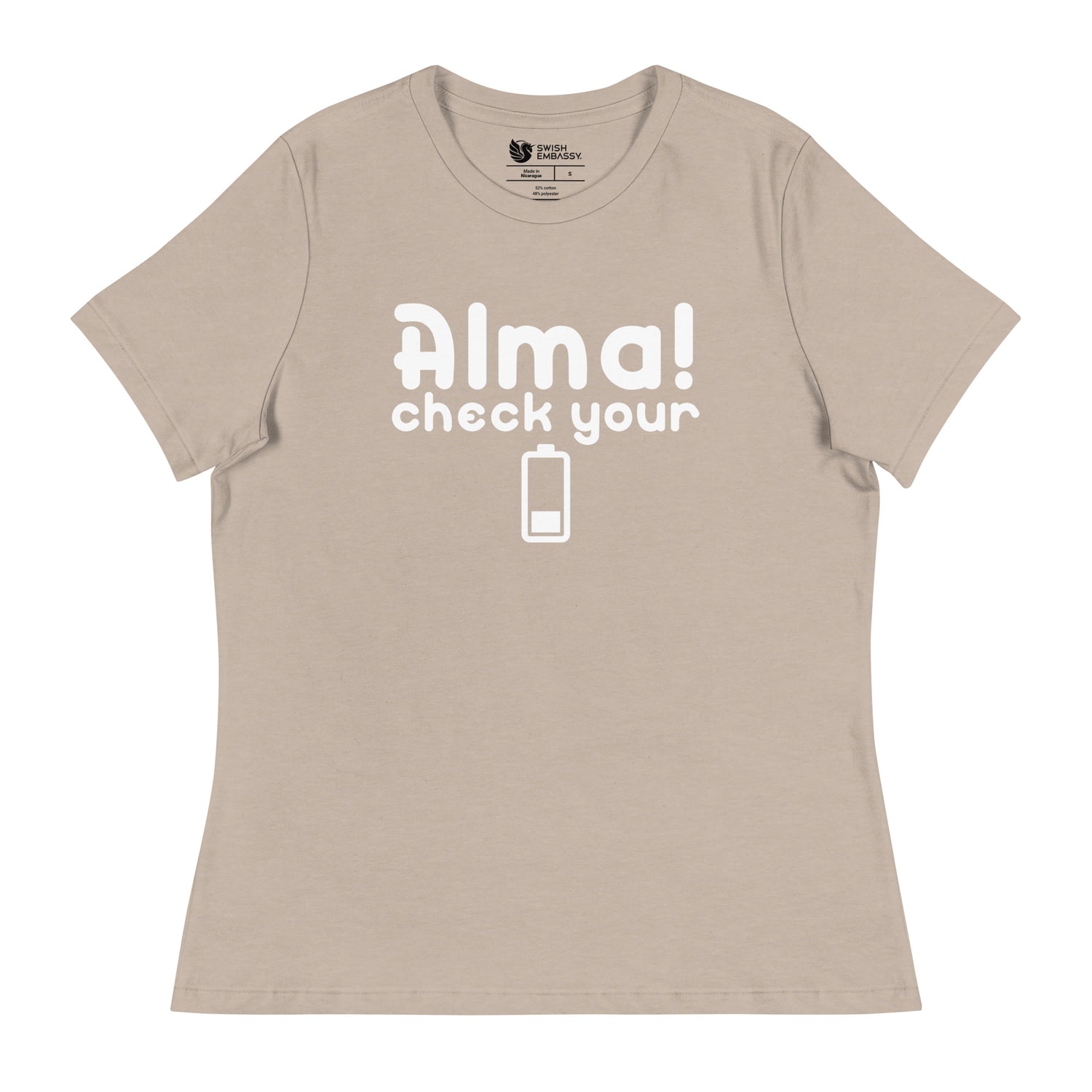 Check Your Battery (Women's Relaxed T-Shirt)-Women's T-Shirts-Swish Embassy