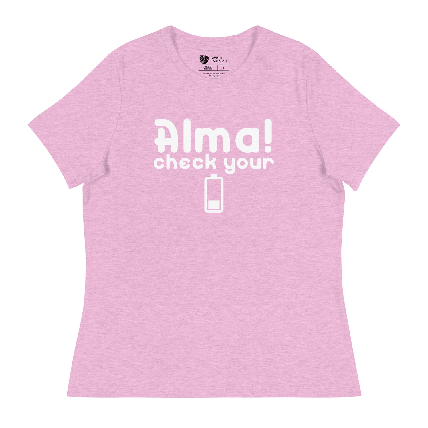 Check Your Battery (Women's Relaxed T-Shirt)-Women's T-Shirts-Swish Embassy