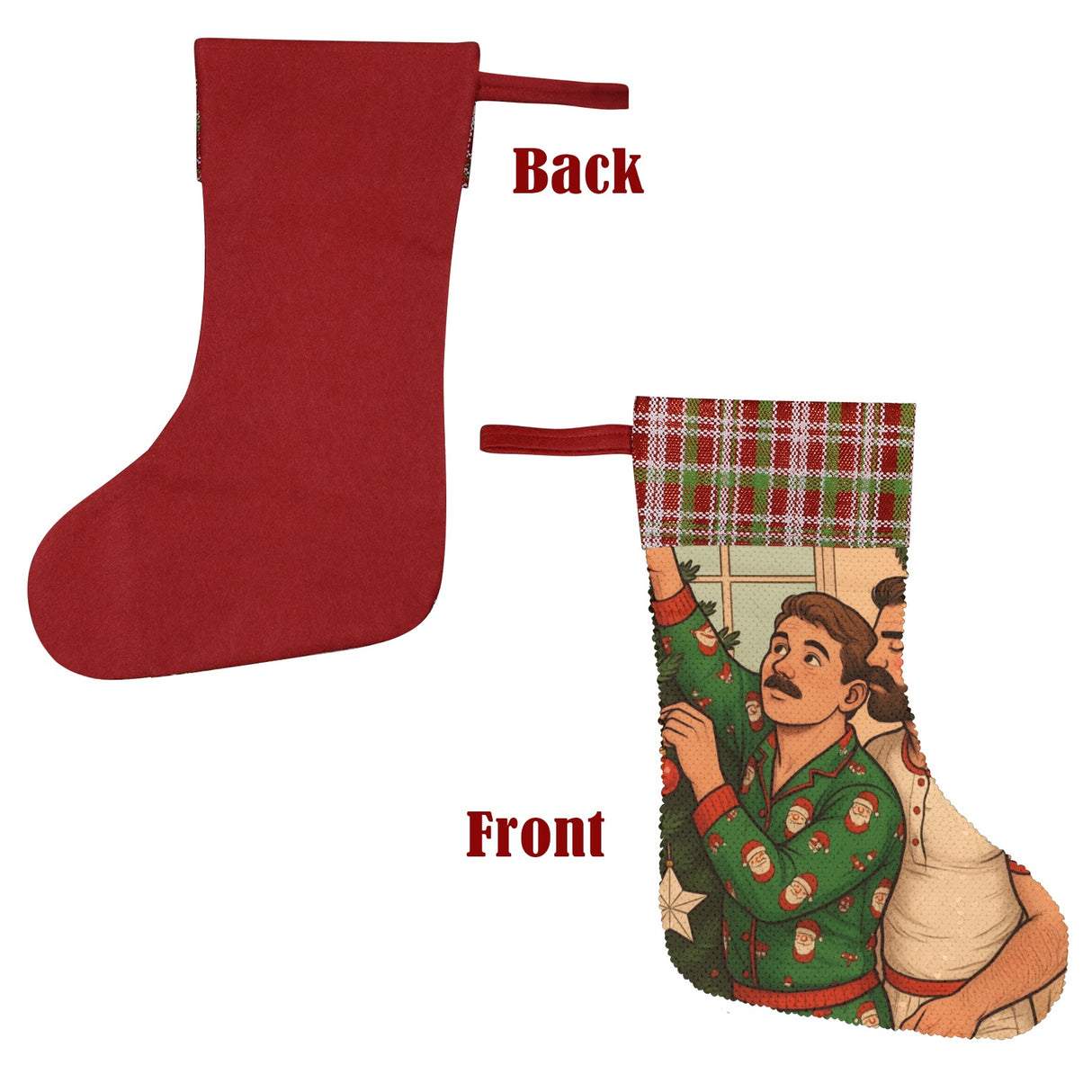 Cozy Vibes (Sequin Christmas Stocking)-Christmas Stockings-Swish Embassy