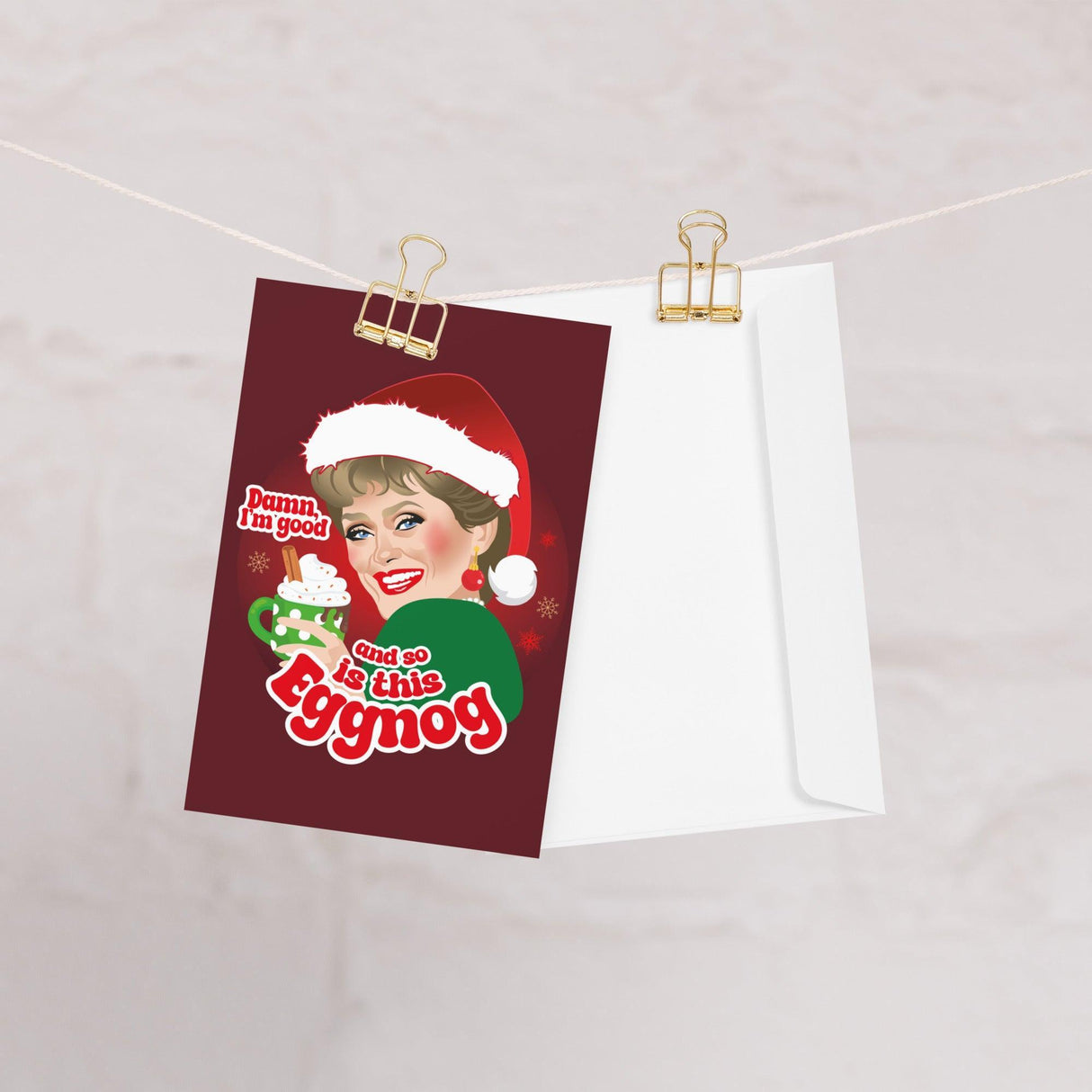 Damn Eggnog (Christmas Card)-Greeting Card-Swish Embassy