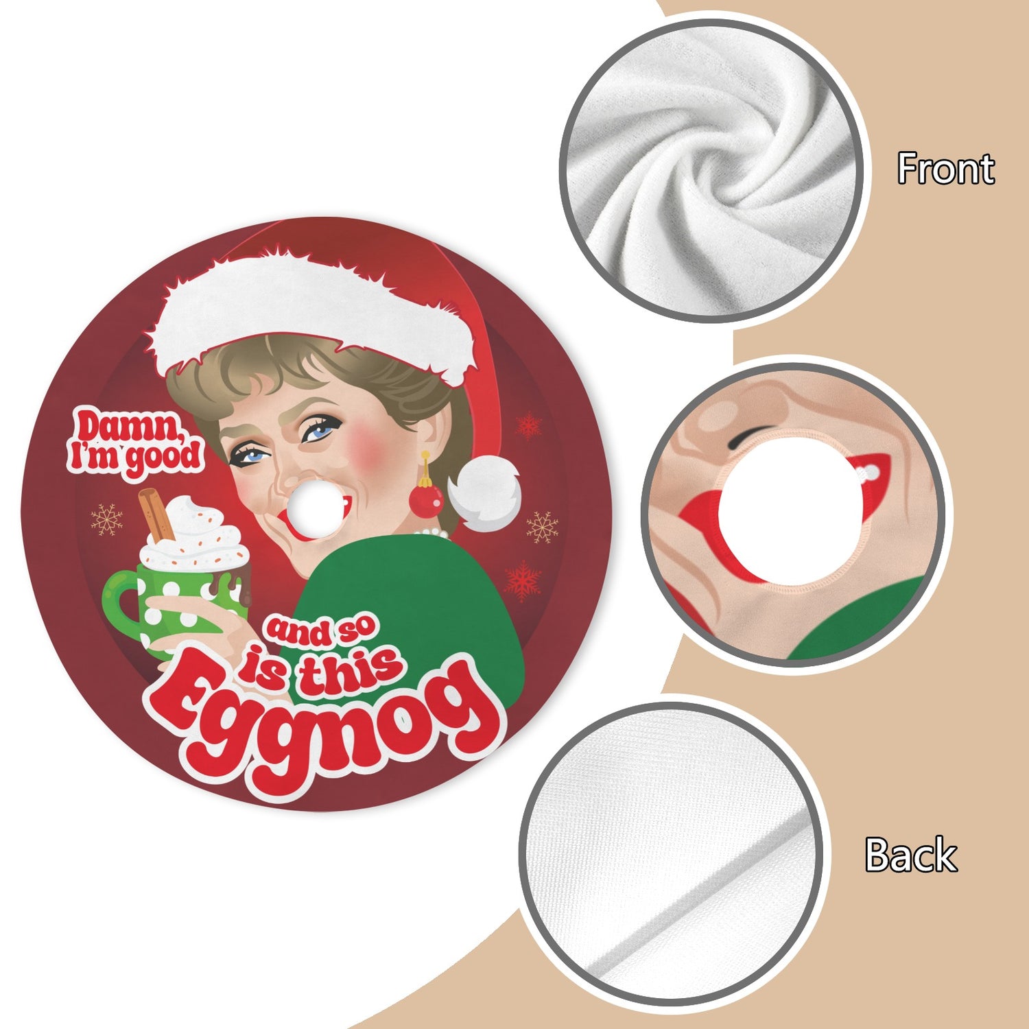 Damn Eggnog (Tree Skirt)-Tree Skirts-Swish Embassy