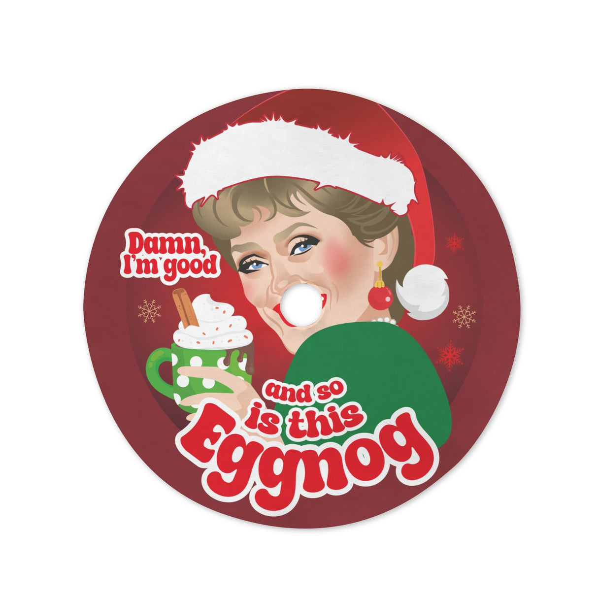 Damn Eggnog (Tree Skirt)-Tree Skirts-Swish Embassy