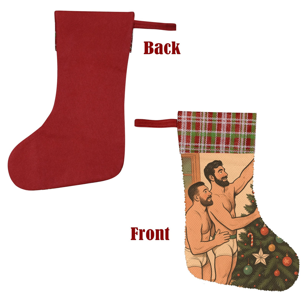 Deck the Balls (Sequin Christmas Stocking)-Christmas Stockings-Swish Embassy
