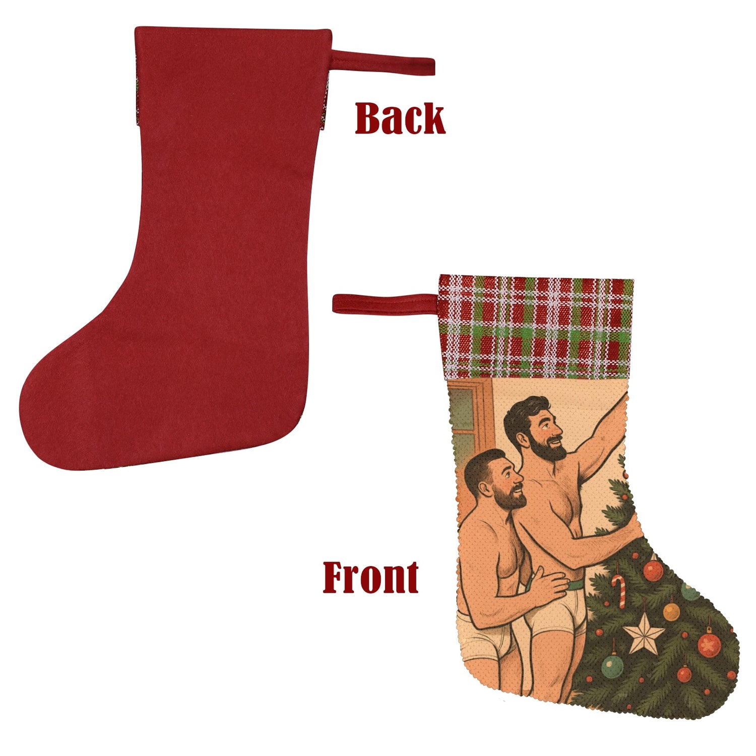 Deck the Balls (Sequin Christmas Stocking)-Christmas Stockings-Swish Embassy