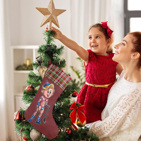 Dom Top Elf (Sequin Christmas Stocking)-Christmas Stockings-Swish Embassy