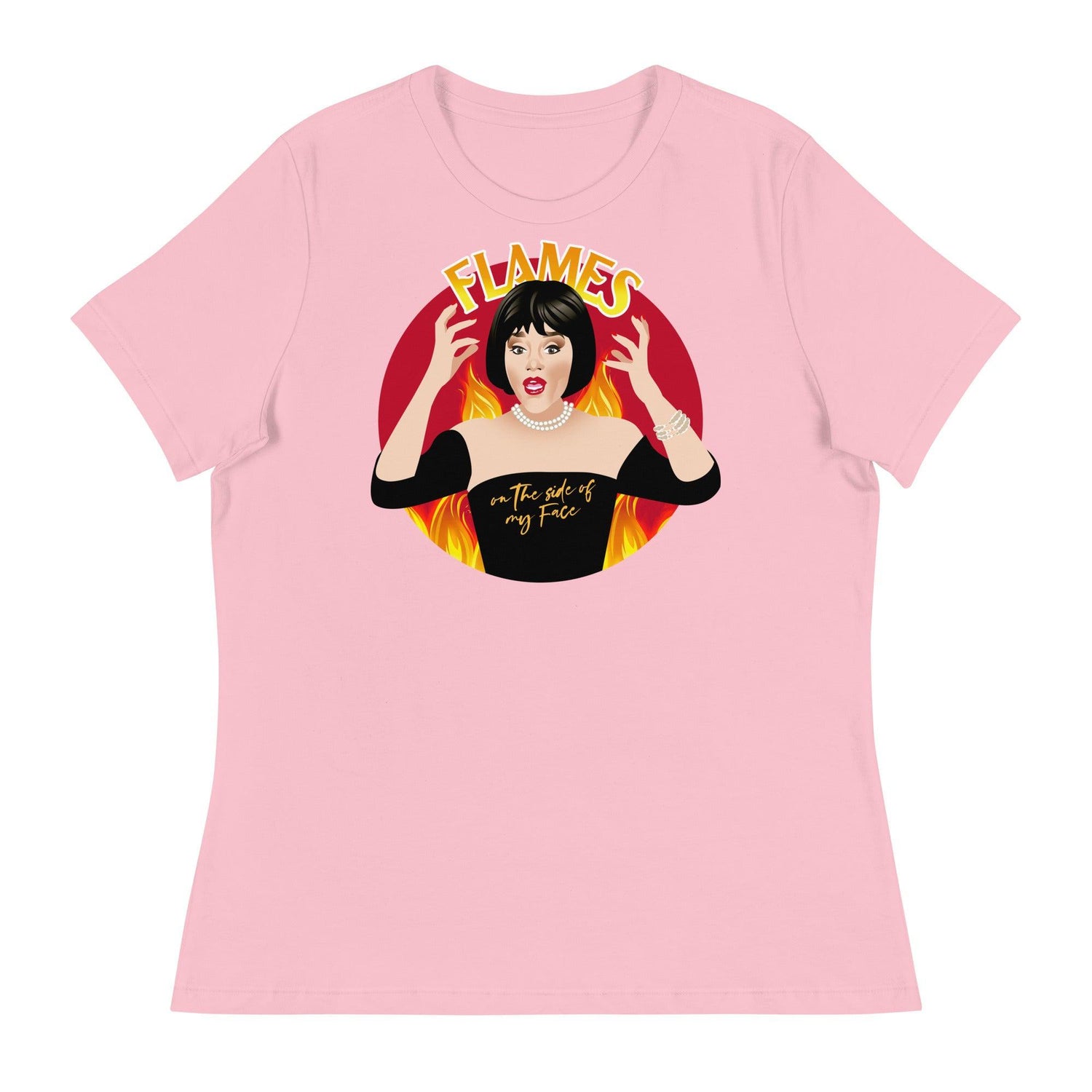 Flames (Women's Relaxed T-Shirt)-Women's T-Shirts-Swish Embassy