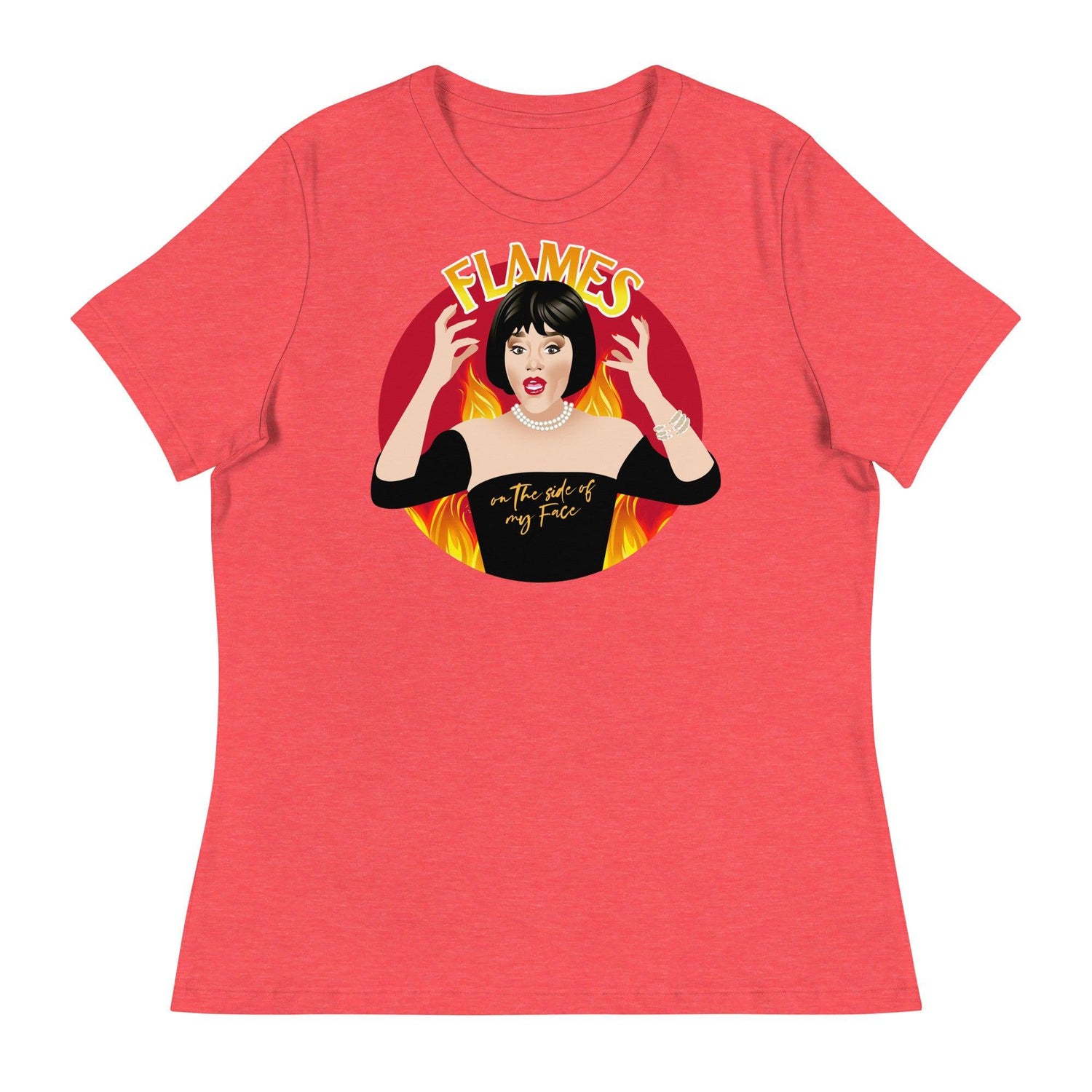 Flames (Women's Relaxed T-Shirt)-Women's T-Shirts-Swish Embassy