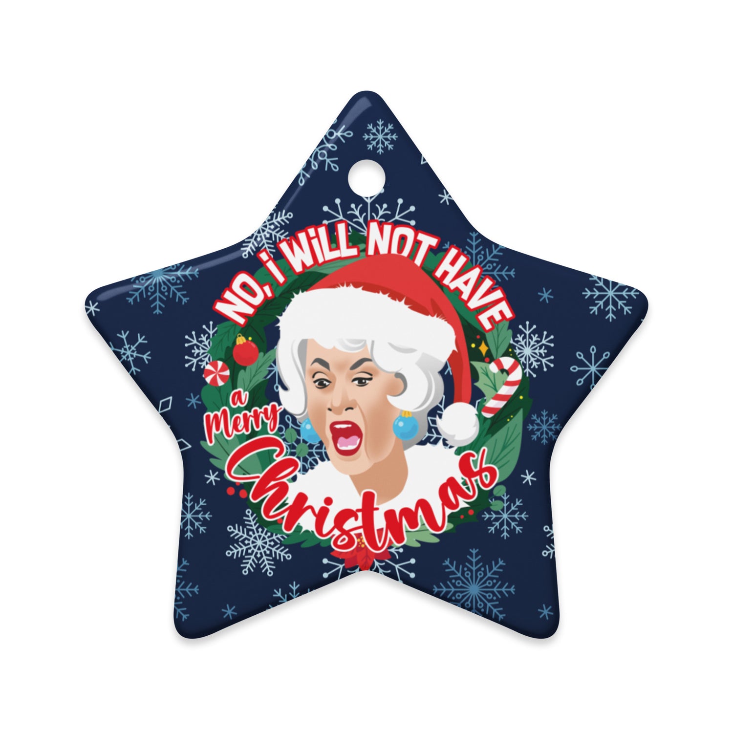 GG No I Will Not Have A Merry Xmas (Ceramic Ornament)-Ceramic Ornament-Swish Embassy