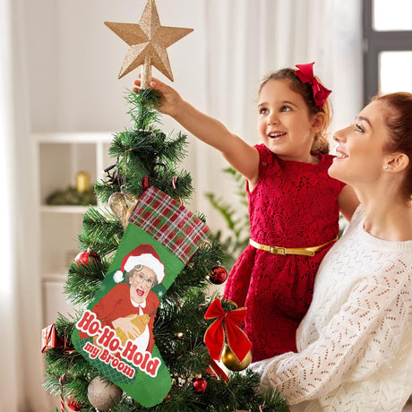 Ho Ho Hold My Broom (Sequin Christmas Stocking)-Christmas Stockings-Swish Embassy