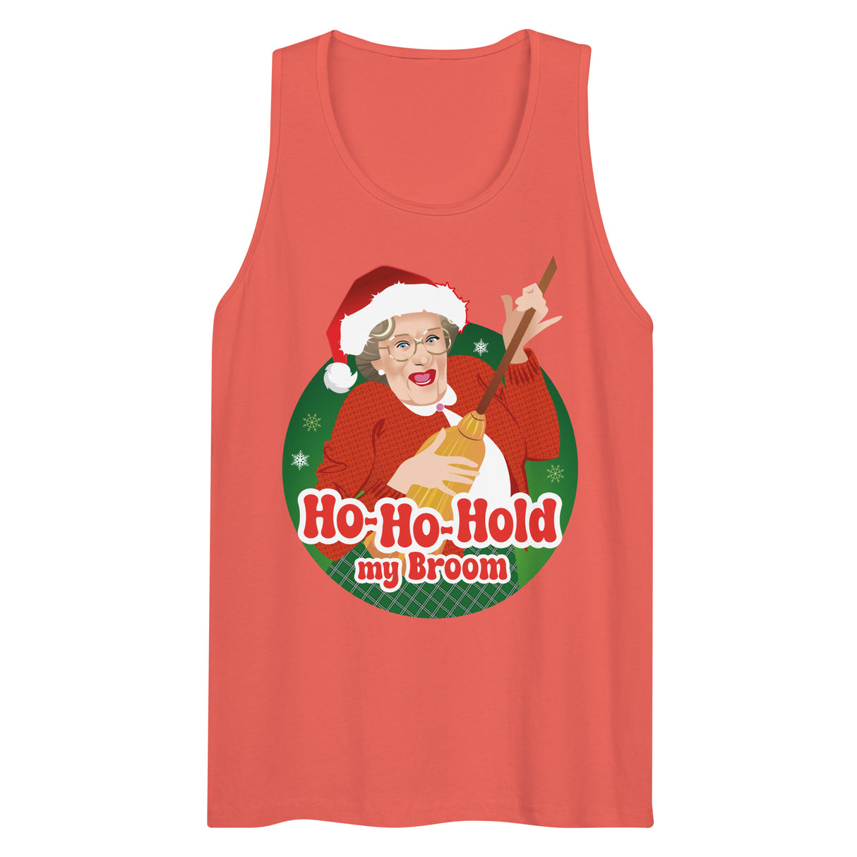 Ho Ho Hold My Broom (Tank top)-Christmas Tank Tops-Swish Embassy