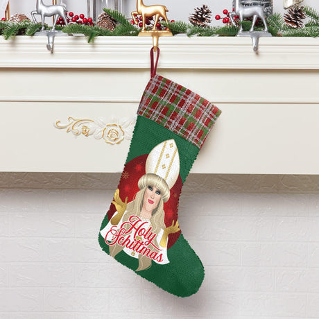 Holy Schittmas (Sequin Christmas Stocking)-Christmas Stockings-Swish Embassy