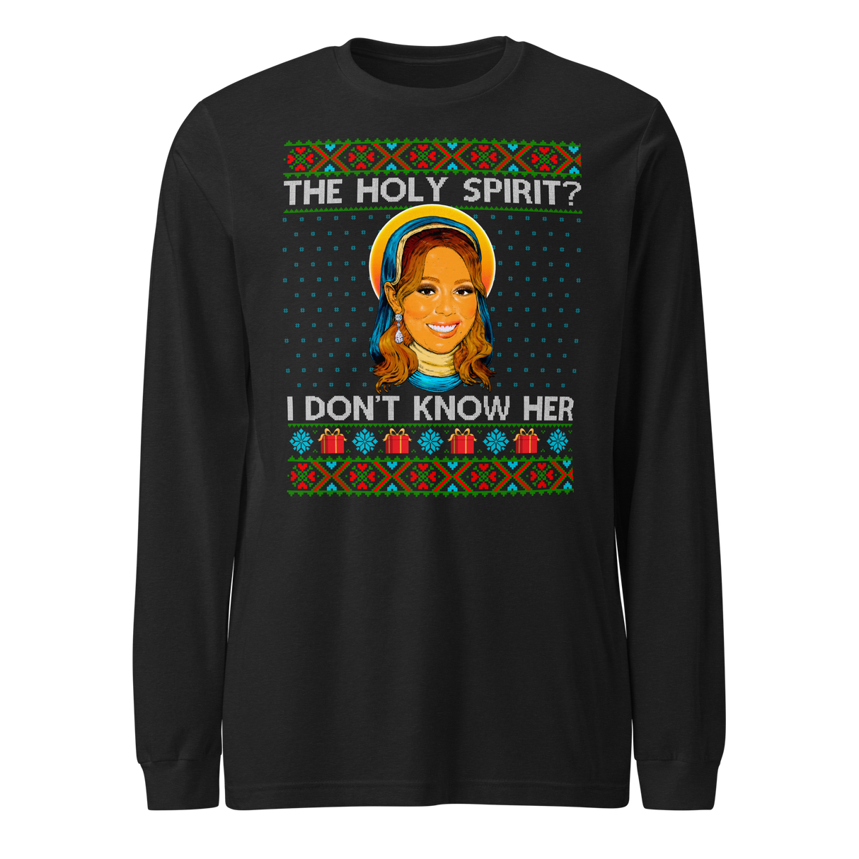 Holy Spirit? I Don't Know Her (Ugly Christmas)-T-Shirts-Swish Embassy