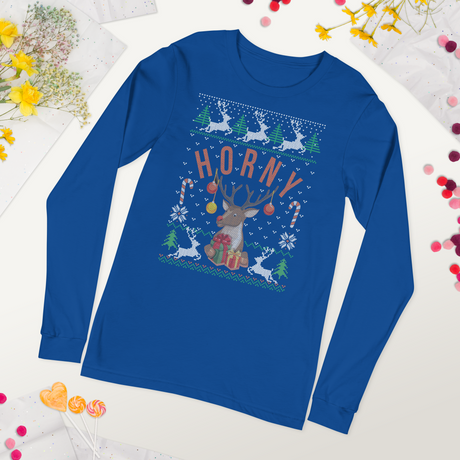 Horny (Ugly Christmas)-T-Shirts-Swish Embassy