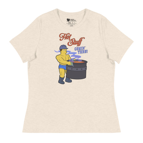 Hot Stuff Comin’ Thru (Women's Relaxed T-Shirt)-Women's T-Shirts-Swish Embassy
