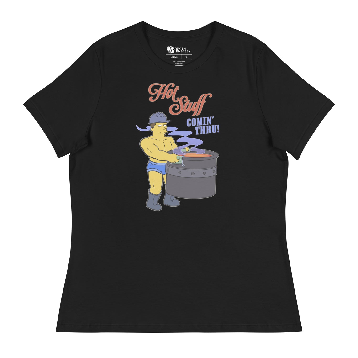 Hot Stuff Comin’ Thru (Women's Relaxed T-Shirt)-Women's T-Shirts-Swish Embassy
