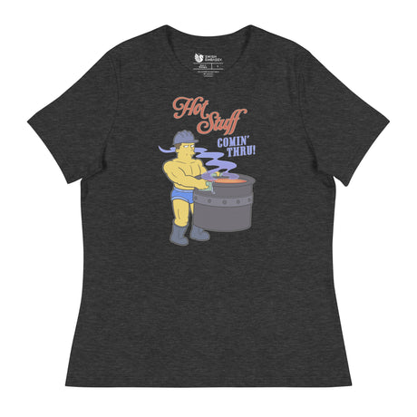 Hot Stuff Comin’ Thru (Women's Relaxed T-Shirt)-Women's T-Shirts-Swish Embassy