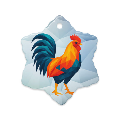 Huge Polygon Rooster (Ceramic ornament)-Ceramic Ornament-Swish Embassy