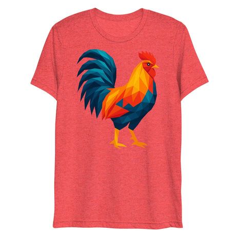 Huge Polygon Rooster (Triblend)-Triblend T-Shirt-Swish Embassy