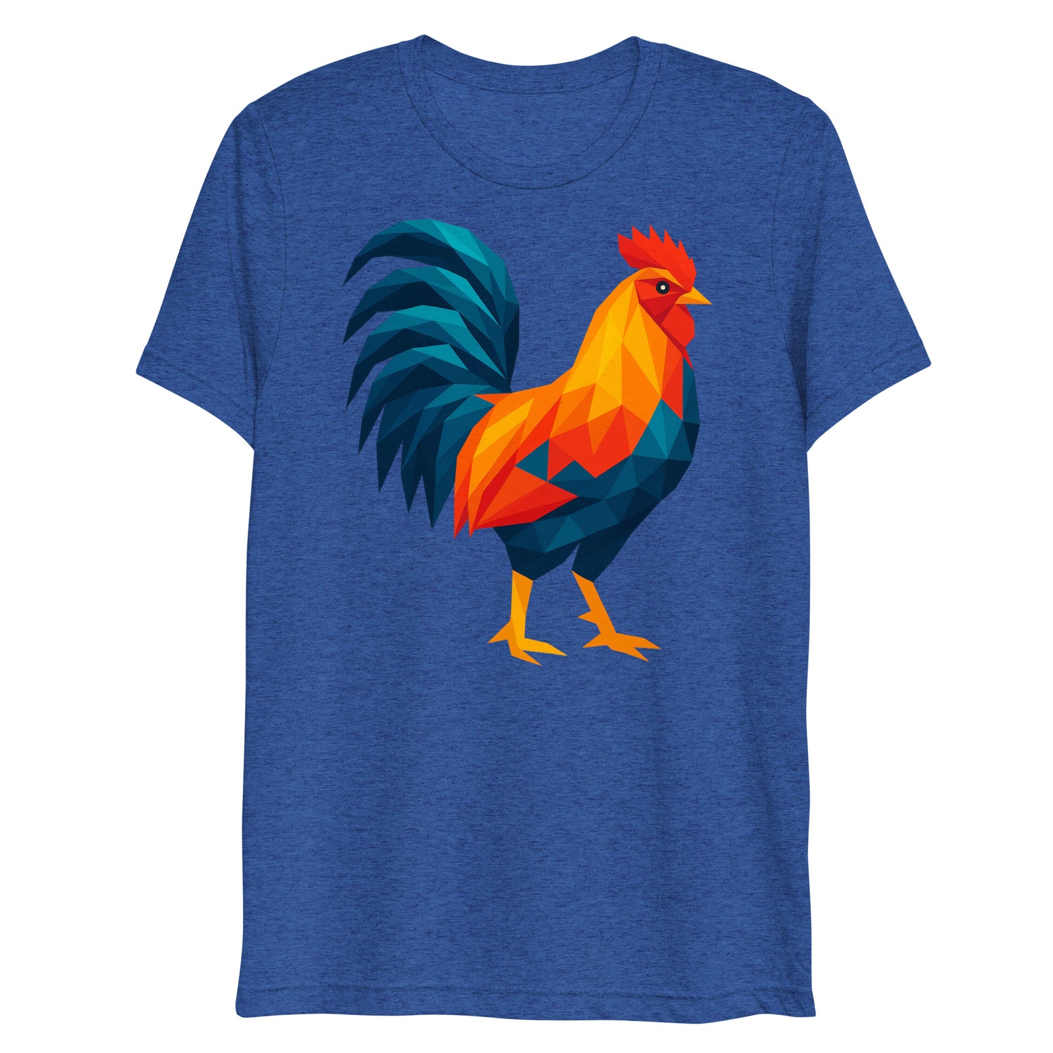 Huge Polygon Rooster (Triblend)-Triblend T-Shirt-Swish Embassy
