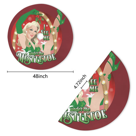 I See Me Under the Mistletoe (Tree Skirt)-Tree Skirts-Swish Embassy
