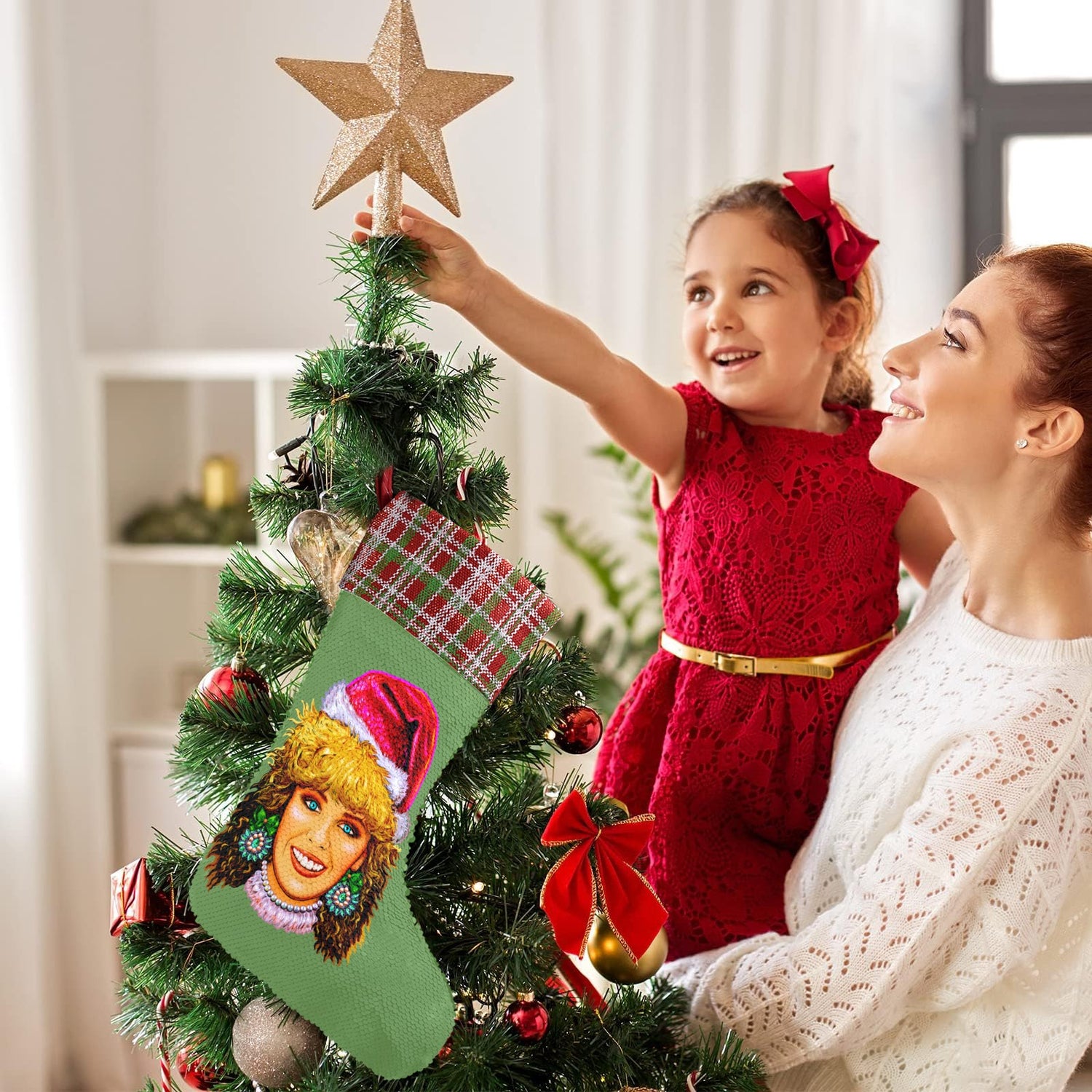 I Should Be So Jolly (Sequin Christmas Stocking)-Christmas Stockings-Swish Embassy