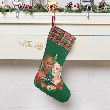 It's Good to Sleigh Us (Sequin Christmas Stocking)-Christmas Stockings-Swish Embassy