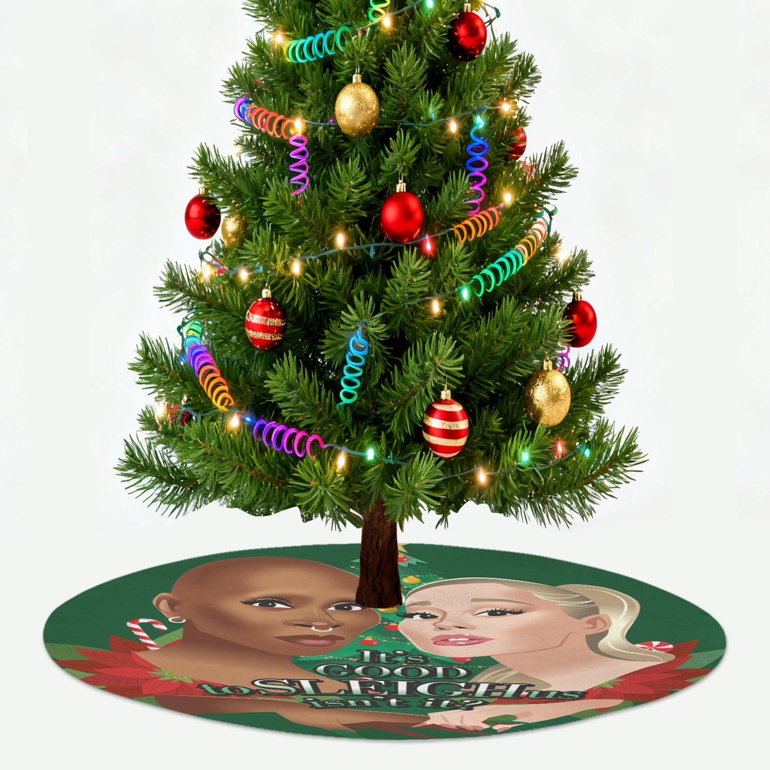 It's Good to Sleigh Us (Tree Skirt)-Tree Skirts-Swish Embassy