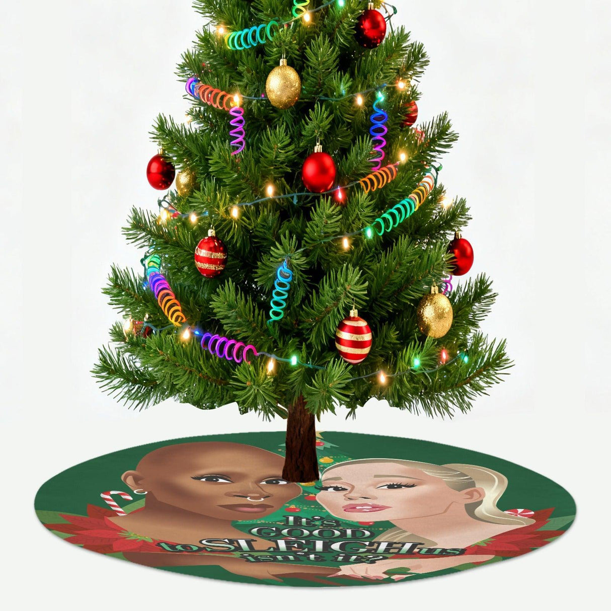 It's Good to Sleigh Us (Tree Skirt)-Tree Skirts-Swish Embassy