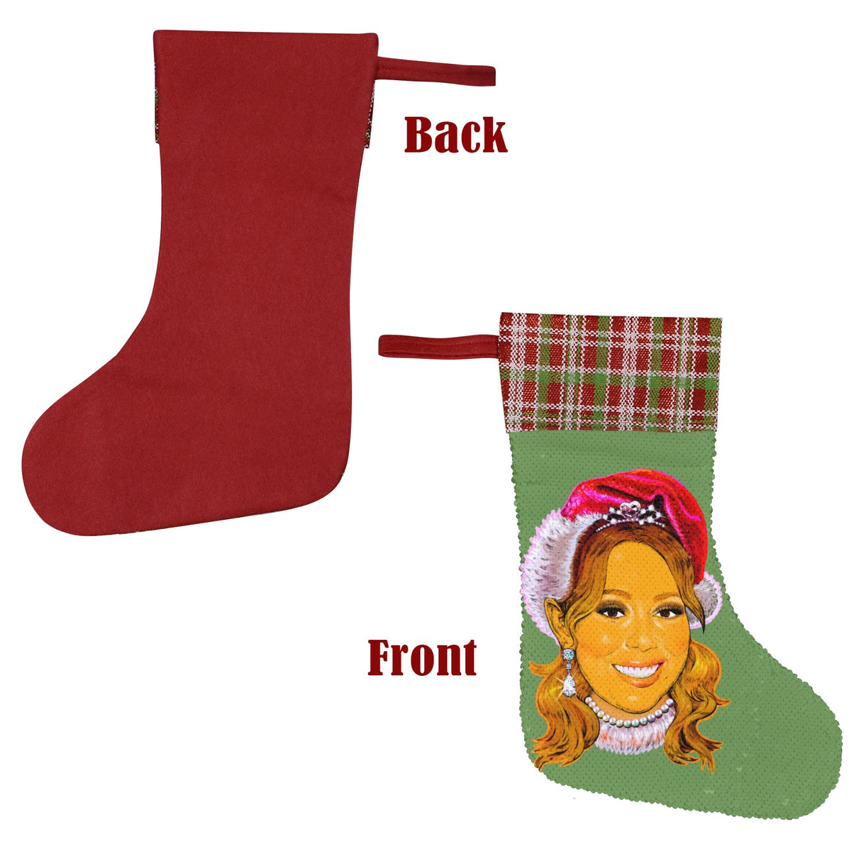 It's Time (Sequin Christmas Stocking)-Christmas Stockings-Swish Embassy
