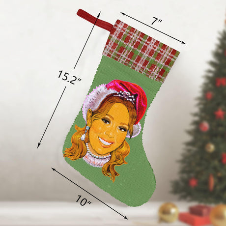 It's Time (Sequin Christmas Stocking)-Christmas Stockings-Swish Embassy