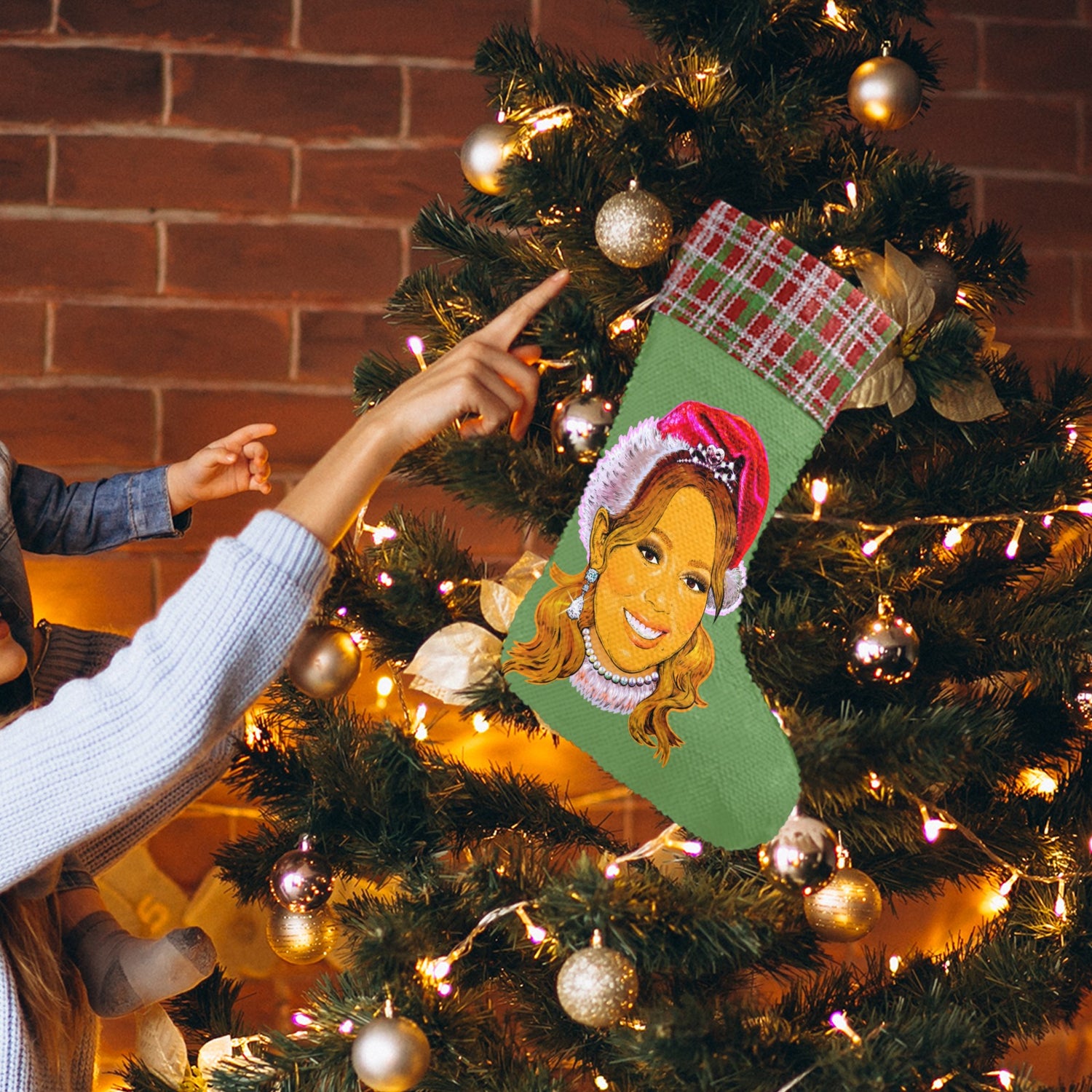 It's Time (Sequin Christmas Stocking)-Christmas Stockings-Swish Embassy