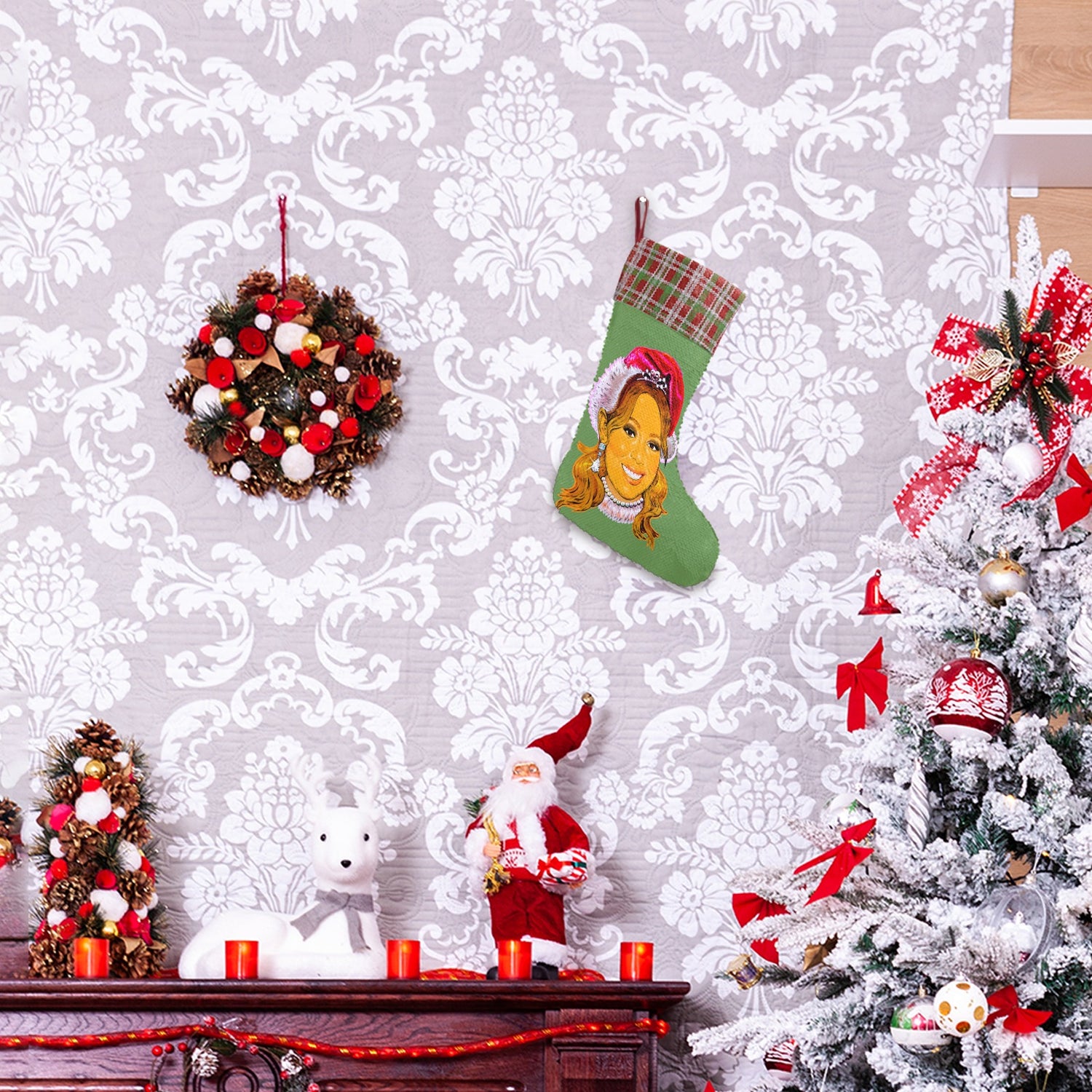 It's Time (Sequin Christmas Stocking)-Christmas Stockings-Swish Embassy