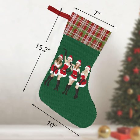Jingle Bell Rock (Sequin Christmas Stocking)-Christmas Stockings-Swish Embassy