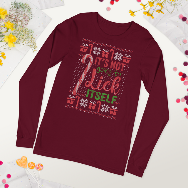 Lick Itself (Ugly Christmas)-T-Shirts-Swish Embassy