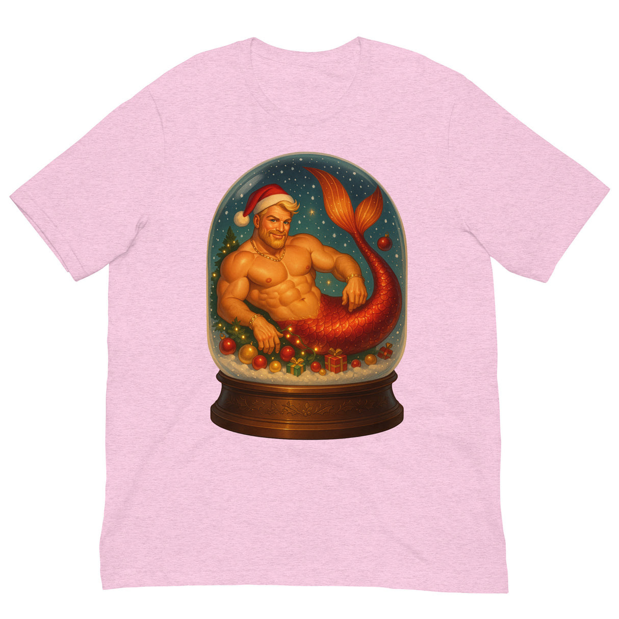 Merman in a Snow Globe-Christmas T-Shirts-Swish Embassy